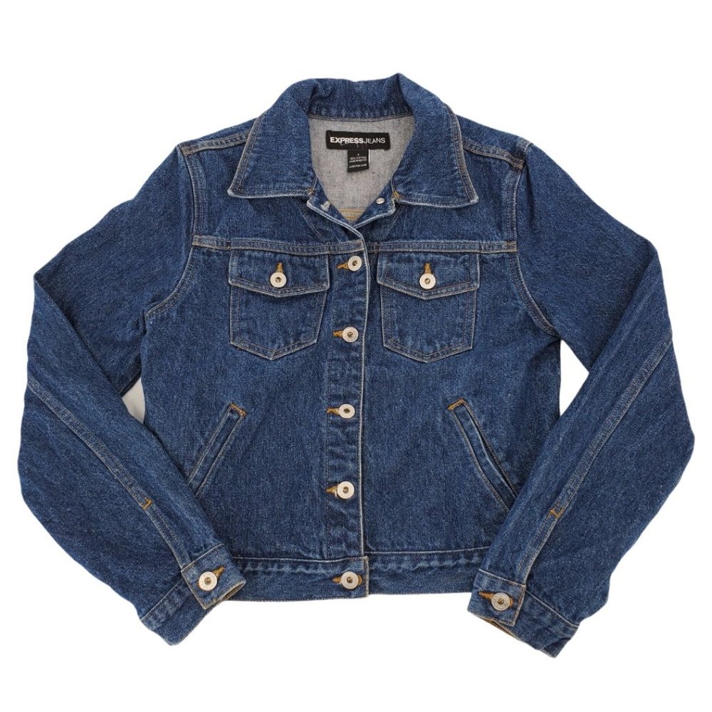 Express Jeans Blue Cotton Denim Jacket